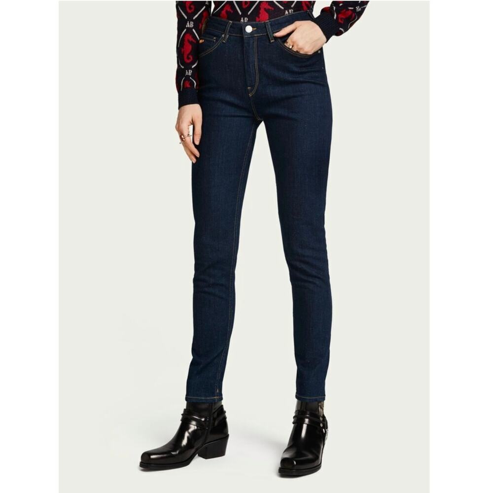 Maison Scotch Haut Rinse High Rise Skiny‎ Indigo Blue